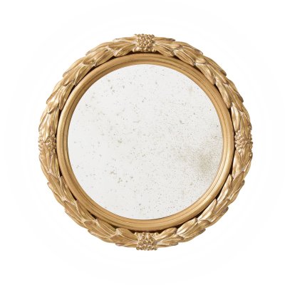 Round mirror frame with laurel leaves